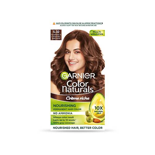 GARNIER COLOR NATURALS HAIR COLOR 5.32 TAPSEE'S CARAMEL BROWN,70ML+60GM