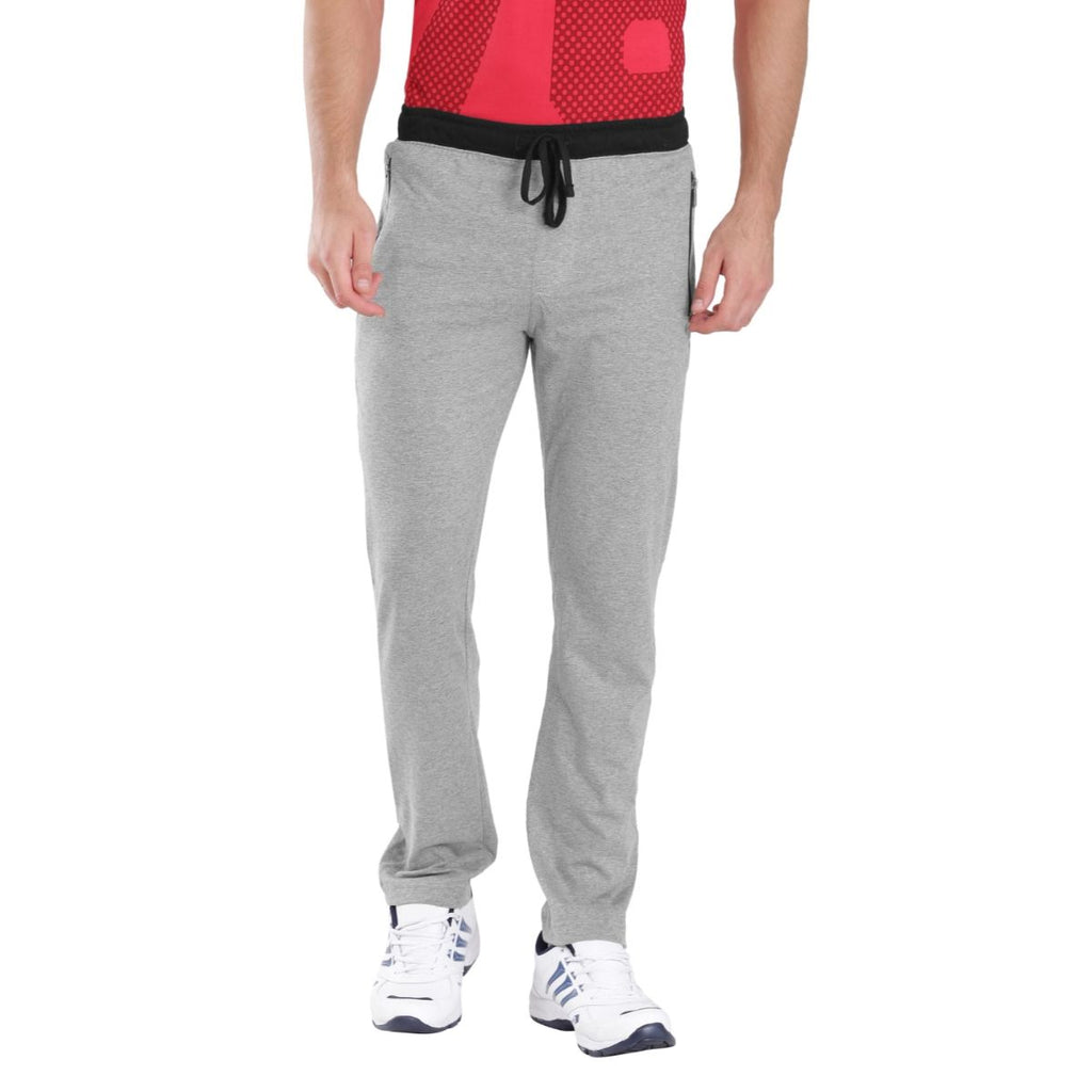 Jockey Dual-Tone Track Pant for Men with Drawstring Closure Grey Melange & Black