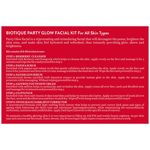 BIOTIQUE PARTY GLOW FACIAL KIT,65GM
