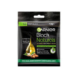 GARNIER BLACK NATURALS HAIR COLOR, DEEP BLACK 1 (PACK OF 8 SACHETS)