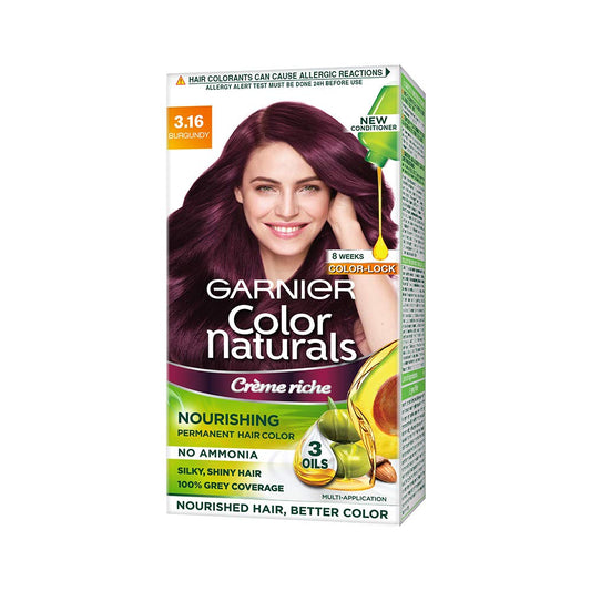 GARNIER COLOR NATURALS HAIR COLOR,3.16 BURGUNDY,35ML+30GM