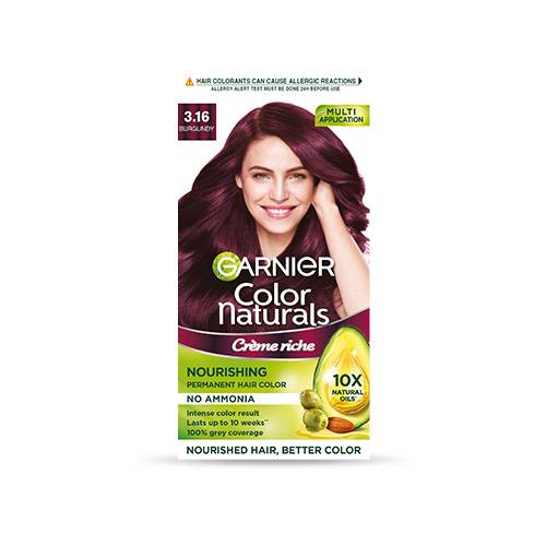 GARNIER COLOR NATURALS HAIR COLOR,3.16 BURGUNDY,70ML+60GM