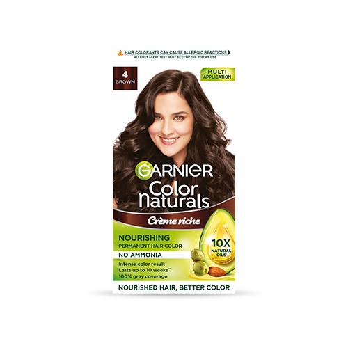 GARNIER COLOR NATURALS CRÈME HAIR COLOR,4 BROWN,70ML+60GM