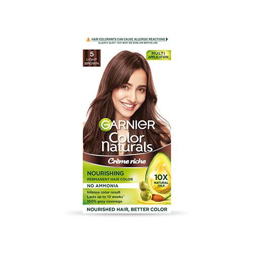 GARNIER COLOR NATURALS CRÈME HAIR COLOR,5 LIGHT BROWN,70ML+60GM