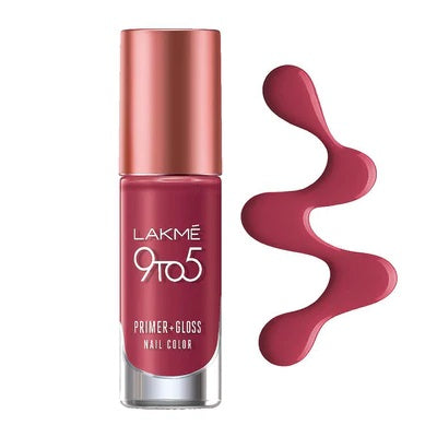 LAKME 9TO5 PRIMER + GLOSS NAIL COLOR BERRY BUSINESS