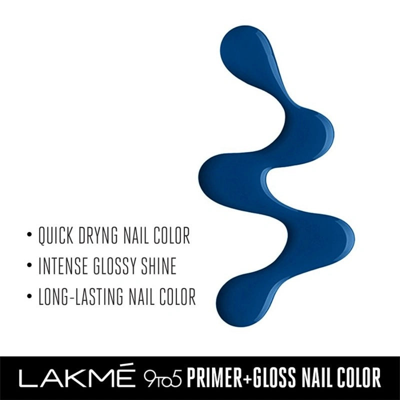 LAKME 9TO5 PRIMER GLOSS NAIL COLOR,BLUE OCEAN,6ML
