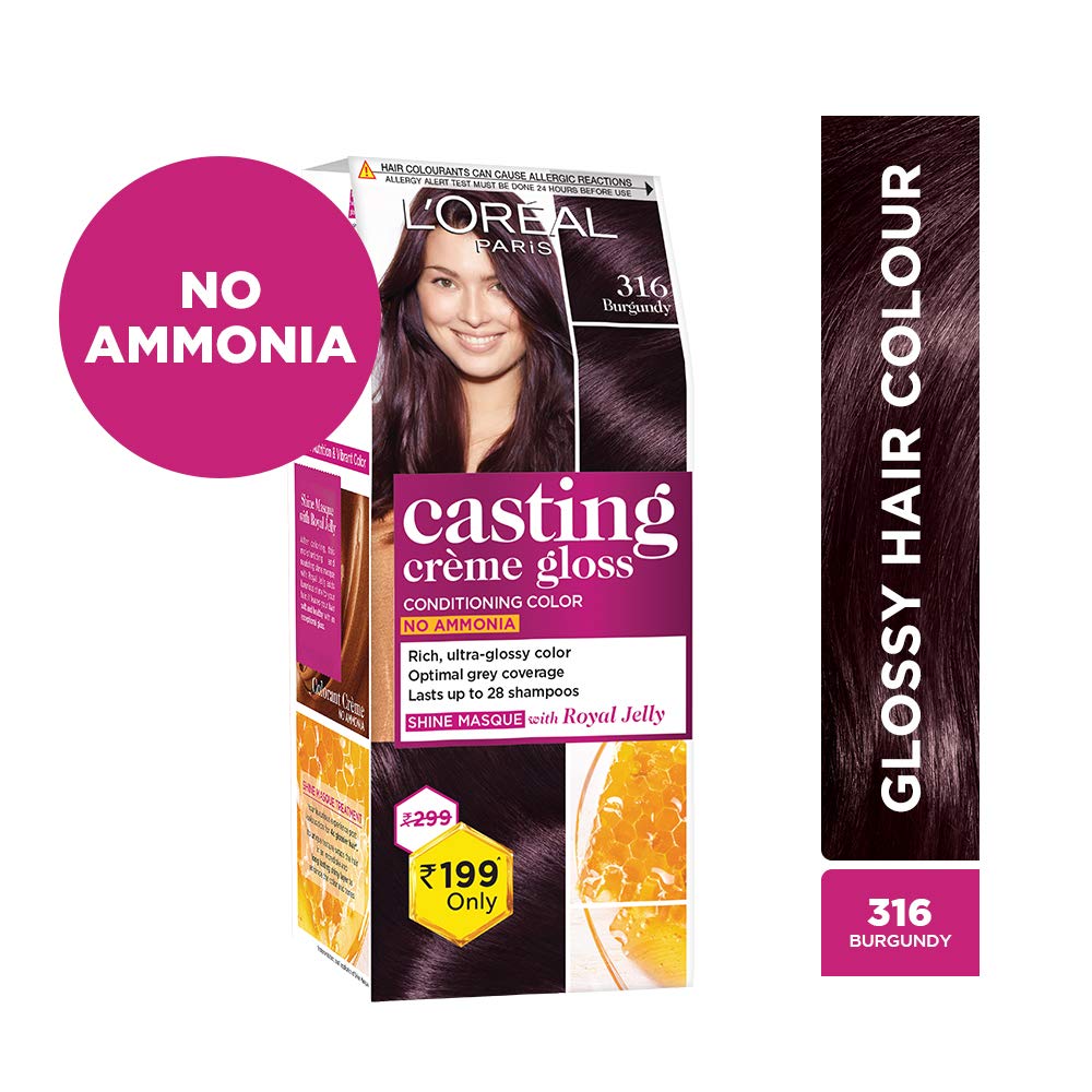 L'OREAL CASTING CRÈME GLOSS HAIR COLOR 316 BURGUNDY,21GM+24ML