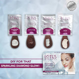 LOTUS HERBALS RADIANT DIAMOND,CELLULAR RADIANCE FACIAL KIT,4 EASY STEP,37GM(4 USE)