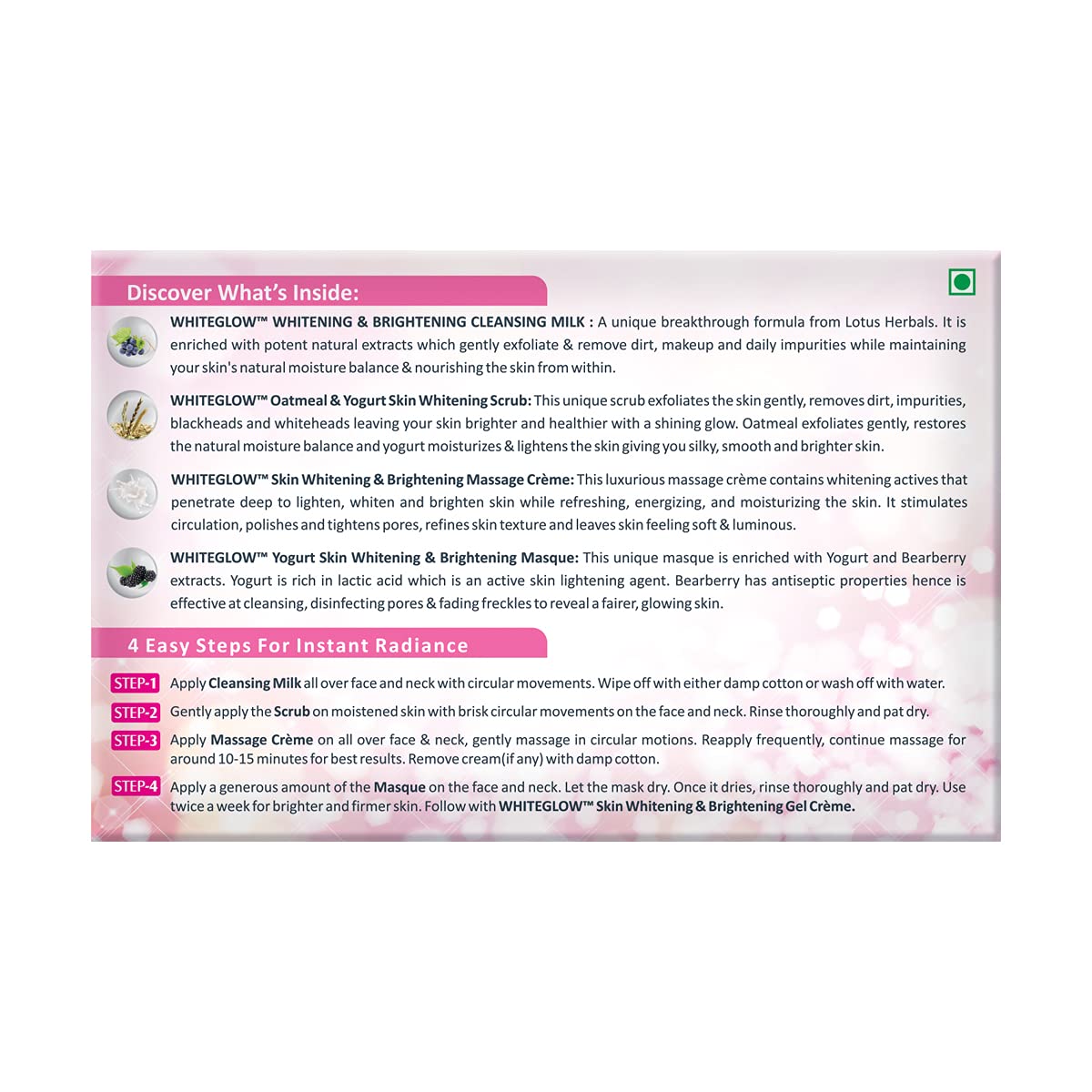LOTUS WHITEGLOW FACIAL KIT,40GM