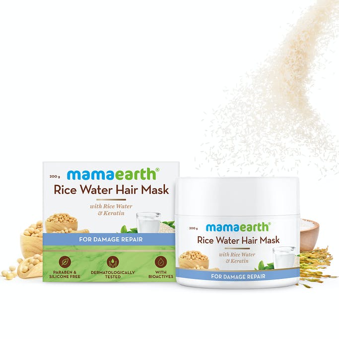 MAMAEARTH RICE WATER HAIR MASK FOR DAMAGE REPAIR,200GM