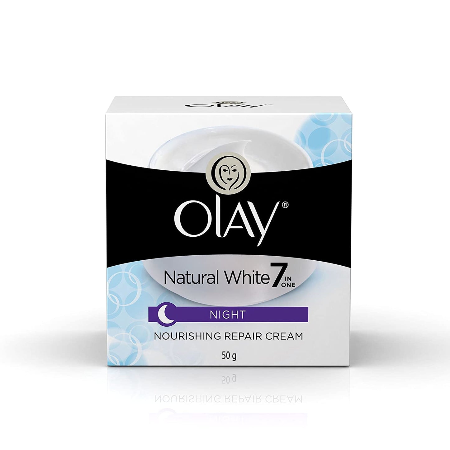 OLAY NATURAL WHITE 7IN1 NIGHT NOURISING REPAIR CREAM,50GM
