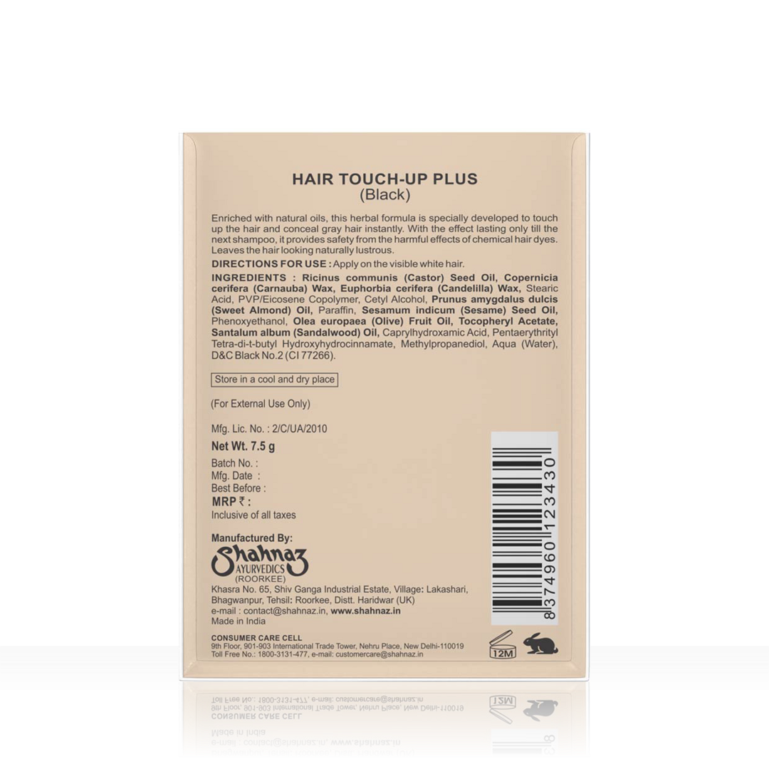 SHAHNAZ HUSSAIN HAIR TOUCH-UP PLUS,BLACK,7.5GM