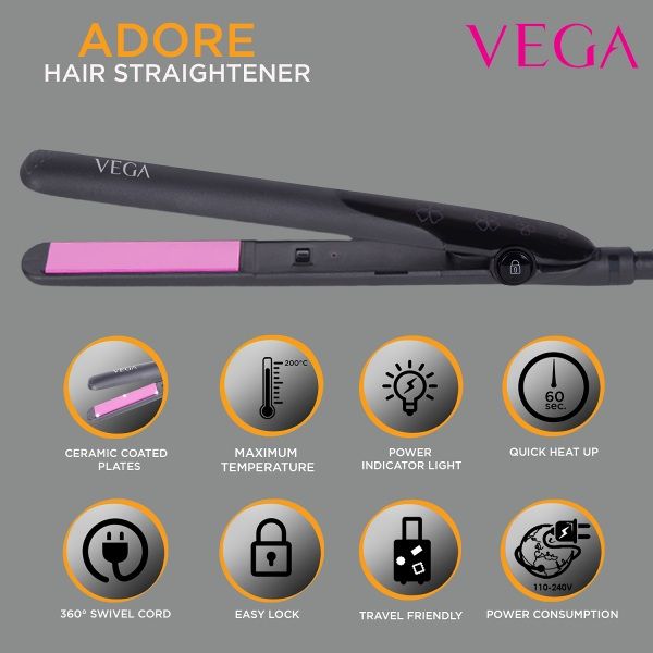 VEGA ADORE HAIR STRAIGHTENER,VSHS-18
