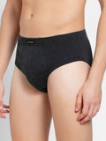 Jockey Men's Super Combed Cotton Rib Solid Brief Black Melange