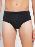 Jockey Men's Super Combed Cotton Rib Solid Brief Black Melange