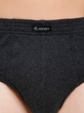Jockey Men's Super Combed Cotton Rib Solid Brief Black Melange
