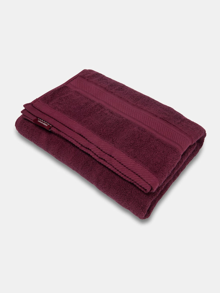 Jockey Cotton Terry Ultrasoft and Durable Solid Bath Towel-Burgundy