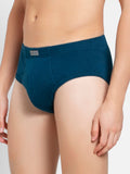 Jockey Men's Super Combed Cotton Rib Solid Brief Poseidon